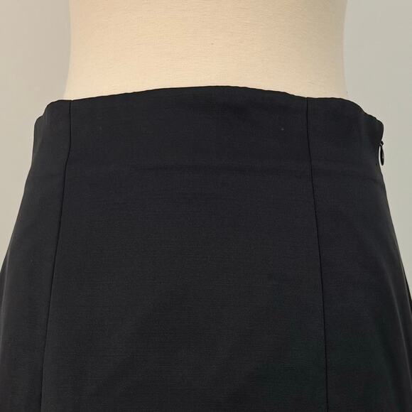 Ralph Lauren Collection A-Line Skirt Silk Wool Blend Union Made in USA Black | 8 - Picture 3 of 10